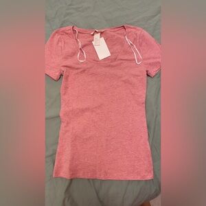 Pink V-Neck Women's Top